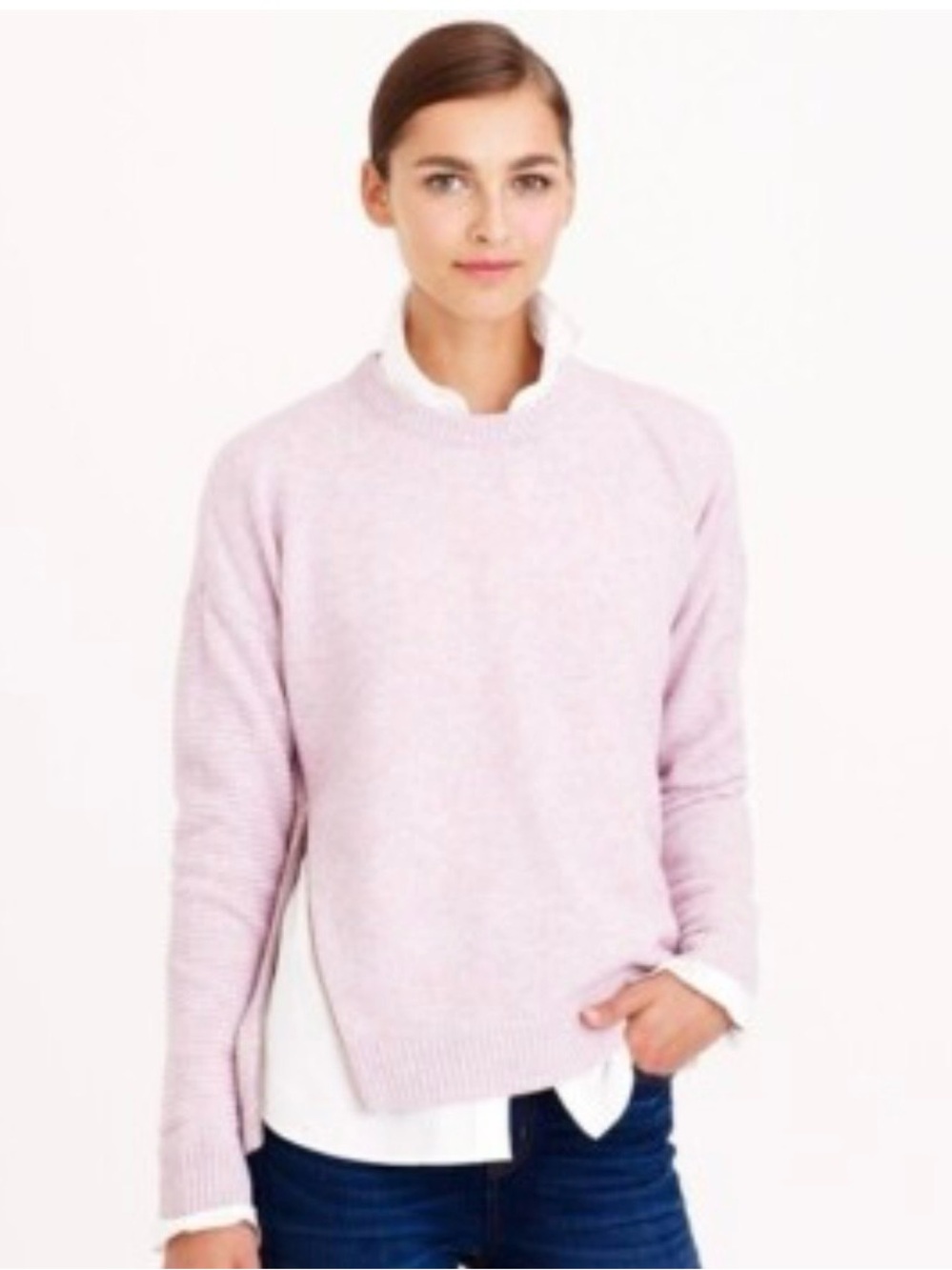 J. Crew Pale Pink Crewneck Sweater